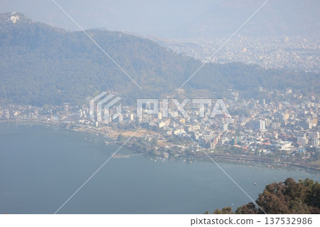 Lake, town and mountain scenery of Pokhara, Nepal Lake, town and mountain scenery of Pokhara, Nepal 137532986