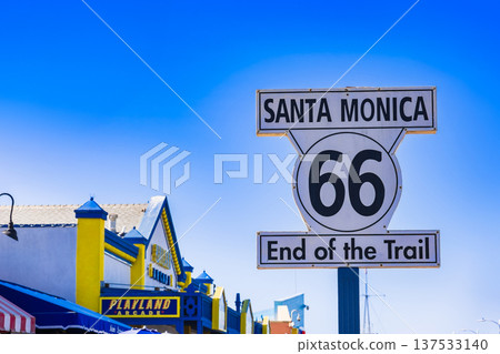 Santa Monica Pier, Los Angeles, Route 66 End Sign 137533140