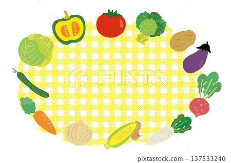 Cute vegetable background illustration Cute vegetable background illustration 137533240