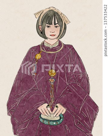 japanese woman with japanese kimono 137533422