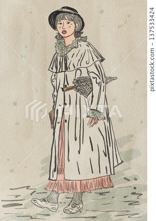 japanese woman with japanese kimono 137533424