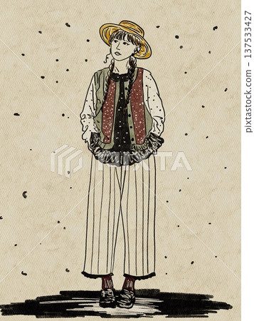 japanese woman with japanese kimono 137533427