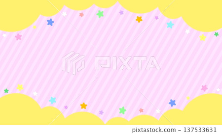 Colorful star and cloud frame background Colorful star and cloud frame background 137533631