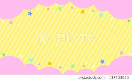 Colorful star and cloud frame background Colorful star and cloud frame background 137533633