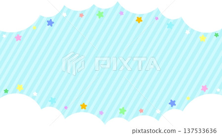 Colorful star and cloud frame background Colorful star and cloud frame background 137533636