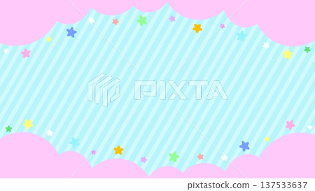 Colorful star and cloud frame background Colorful star and cloud frame background 137533637