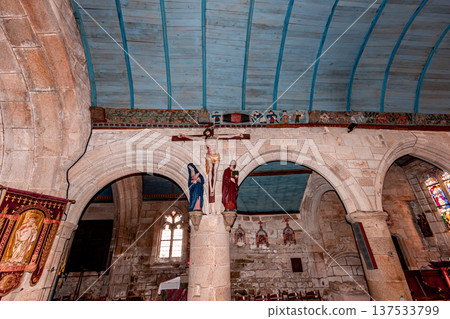 Parish close church of Guengat, finistere, brittany, france 137533799
