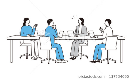 Business people exchanging opinions at a meeting Business people exchanging opinions at a meeting 137534090
