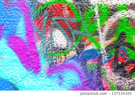 Colorful Urban Graffiti Street Art in Neon Blue, Purple, Green, Red Inspired by 90s, Y2K Aesthetic Colorful Urban Graffiti Street Art in Neon Blue, Purple, Green, Red Inspired by 90s, Y2K Aesthetic 137534105