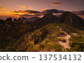 Sunset sky over Angel Mountain Nui Co Tien peaks Nha Trang Vietnam 137534132