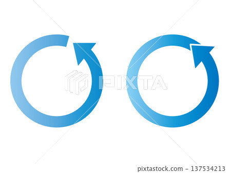Blue gradient circular arrow icon business infographic material 137534213