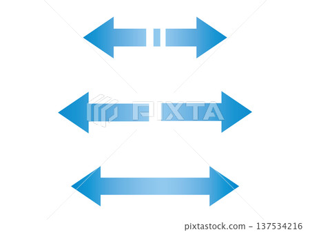 藍色漸層雙向箭頭圖示對比插圖素材 137534216