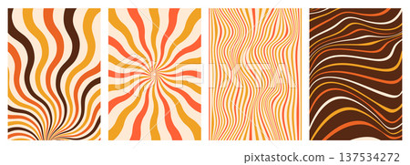 Groovy swirl pattern, abstract spiral banner set Groovy swirl pattern, abstract spiral banner set 137534272