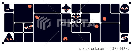 Bento grid layout, geometric boxes, abstract shape Bento grid layout, geometric boxes, abstract shape 137534282