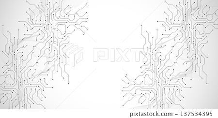 Circuit board digital abstract background. Motherboard technology texture design. AI semiconductor and computer processor on tech bg. Vector illustration 137534395
