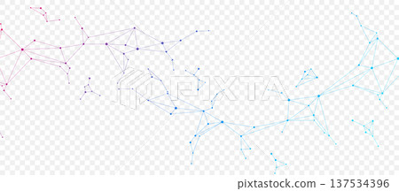 Global network connection website header or banner design. Abstract background with connecting dots and lines. Global business. Social network communication. Internet technology. Vector illustration 137534396