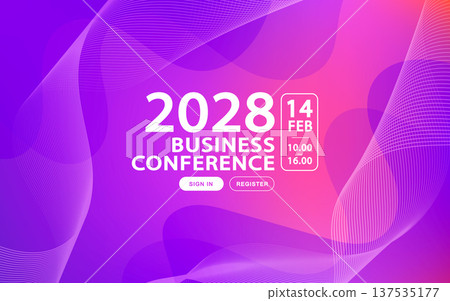 Purple fluid background for business conference invitations and webinar banners. Modern vector template with abstract wave shapes for corporate summits and digital events. Purple fluid background for business conference invitations and webinar banners. Modern vector template with abstract wave shapes for corporate summits and digital events. 137535177