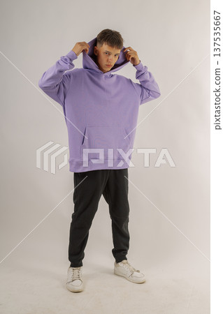 Handsome young guy in stylish clothes on white Handsome young guy in stylish clothes on white 137535667