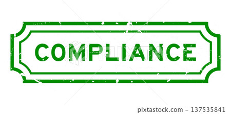 Grunge green compliance word rubber seal stamp on white background 137535841