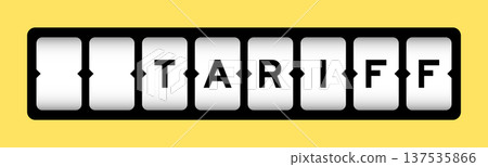 Black color in word tariff on slot banner with yellow color background 137535866