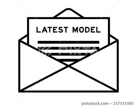 Envelope and letter sign with word latest model as the headline 137535895