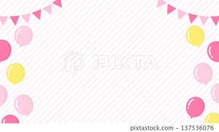 粉紅色和黃色氣球,條紋背景,16x9英吋橫向尺寸 粉紅色和黃色氣球,條紋背景,16x9英吋橫向尺寸 137536076