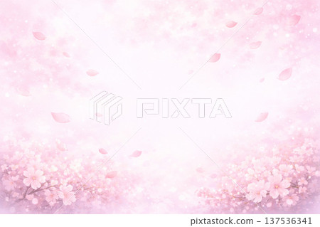 Cherry Blossom Series: A minimalist background of cherry blossom petals 137536341