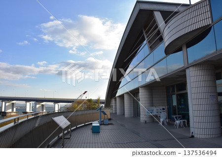 Observation balcony and view from Biwako Ohashi Rice Plaza Roadside Station in Otsu City Observation balcony and view from Biwako Ohashi Rice Plaza Roadside Station in Otsu City 137536494
