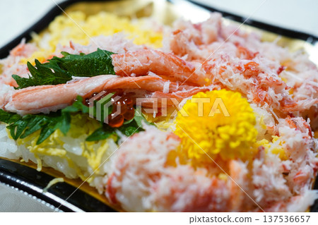 Crab chirashi sushi Luxury crab bento Crab chirashi sushi Luxury crab bento 137536657