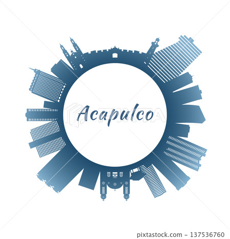 Acapulco skyline with colorful buildings. Acapulco skyline with colorful buildings. 137536760