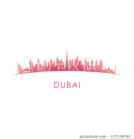 Dubai skyline silhouette. Dubai skyline silhouette. 137536763
