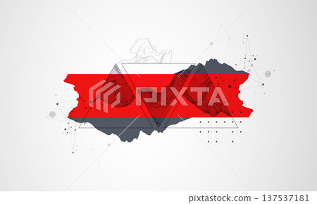 Wireframe abstract mountains in the middle of a triangle. ART background. Wireframe abstract mountains in the middle of a triangle. ART background. 137537181