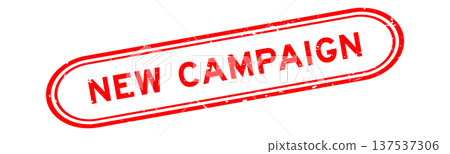 Grunge red new campaign word rubber seal stamp on white background 137537306
