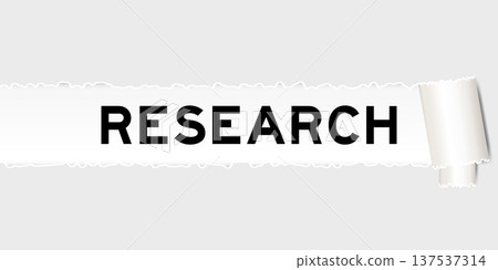 Ripped gray paper background that have word research under torn part Ripped gray paper background that have word research under torn part 137537314