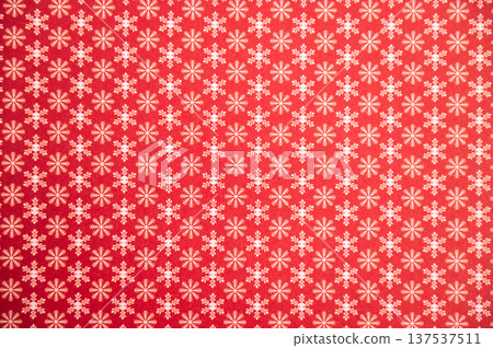 Red festive background with white snowflake pattern for holiday decor Red festive background with white snowflake pattern for holiday decor 137537511