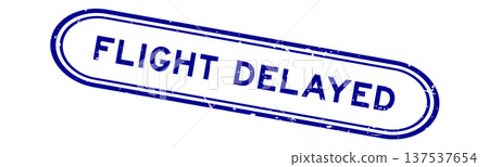 Grunge blue flight delayed word rubber seal stamp on white background Grunge blue flight delayed word rubber seal stamp on white background 137537654