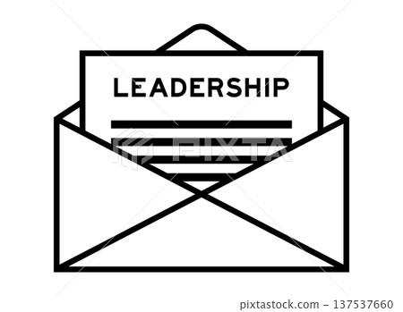 Envelope and letter sign with word leadership as the headline 137537660