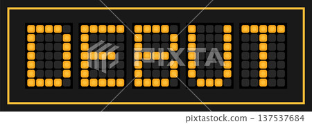 Orange color led banner in word debut on black background 137537684