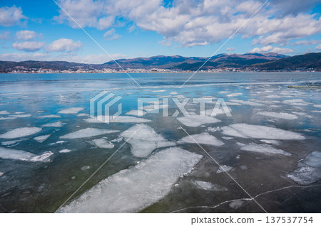 Ice formations on Lake Suwa Ice formations on Lake Suwa 137537754
