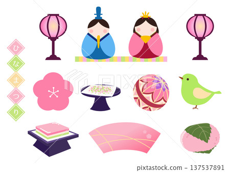 女兒節形像素材套裝 137537891