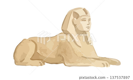 Illustration of a Sphinx in watercolor style 137537897