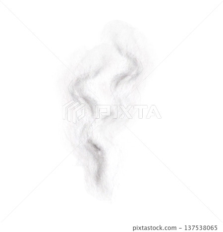 Soft smoke shape isolated on white. Watercolor abstract element with gentle curves and airy flow, suitable for calm design layouts, meditation visuals, posters, covers and modern creative projects 137538065