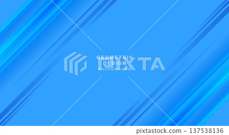 Blue geometric background material combined with diagonal lines and gradients 137538136
