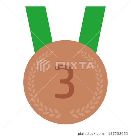 銅牌配綠色絛帶，排名第三，平面插圖 137538663