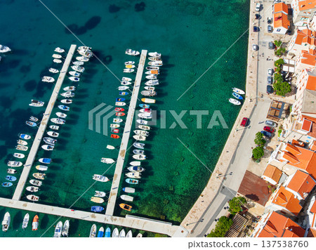 Aerial View Baska Krk Island Croatia Mediterranean Coast Aerial View Baska Krk Island Croatia Mediterranean Coast 137538760