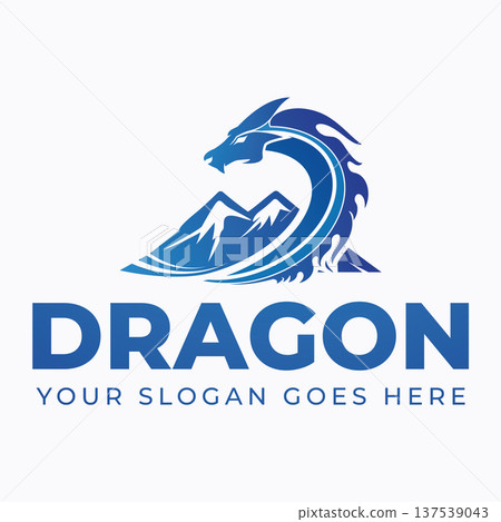A dragon logo represents strength power. 137539043