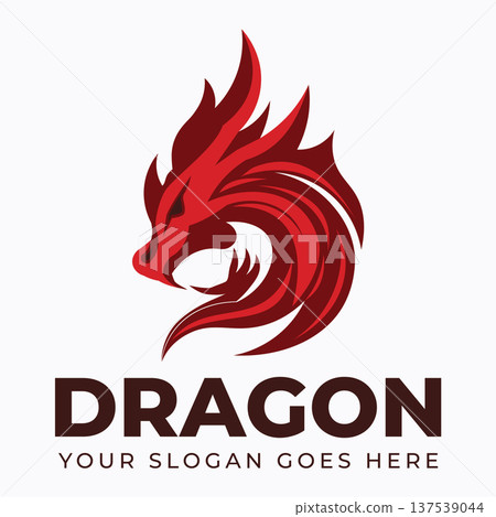 A dragon logo represents strength power. 137539044