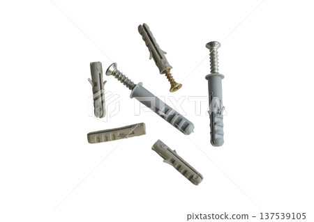 Plastic dowels of different sizes and screws. 137539105