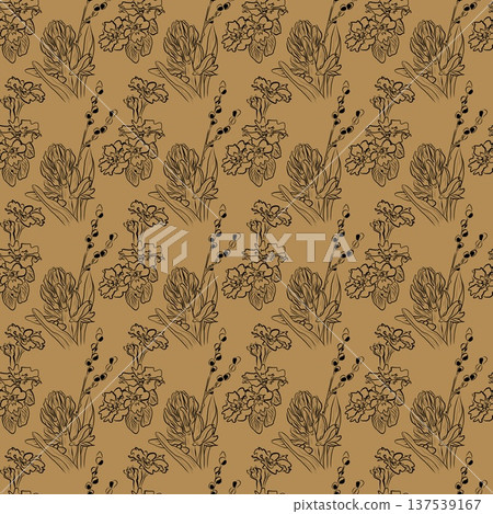 Spring flowers collection of seamless pattern drawing Spring flowers collection of seamless pattern drawing 137539167