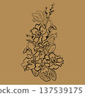 Spring flowers vertical composition retro 137539175